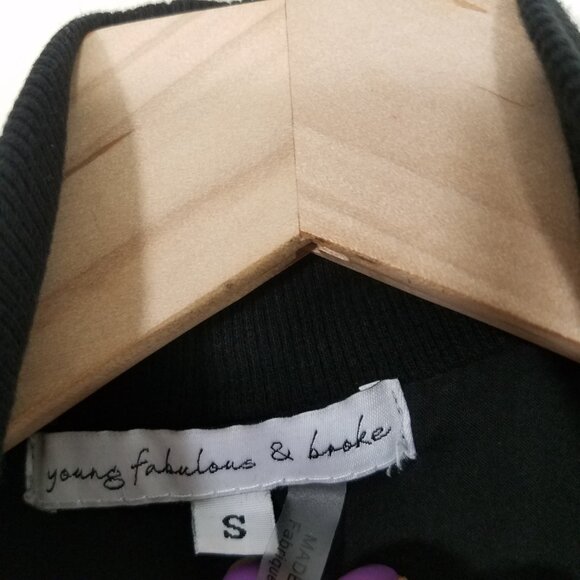 Young Fabulous & Broke Fara Jacket Convertible Bomber Black Size S - Picture 5 of 8
